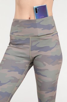 Women's Cute in Camo High Rise Capri Activewear Leggings style 6