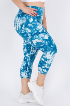 Women's Buttery Soft Tie Dye Capri Activewear Leggings style 2