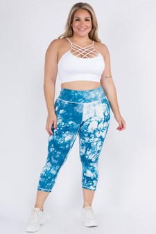 Women's Buttery Soft Tie Dye Capri Activewear Leggings style 4