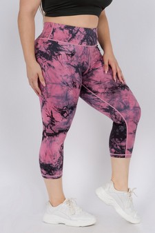 Women's Buttery Soft Tie Dye Capri Activewear Leggings style 2