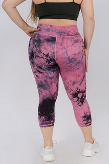 Women's Buttery Soft Tie Dye Capri Activewear Leggings style 3