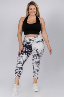 Women's Buttery Soft Tie Dye Capri Activewear Leggings style 4