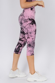 Women's Buttery Soft Tie Dye Capri Activewear Leggings (Small only) style 2