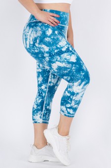 Women's Buttery Soft Tie Dye Capri Activewear Leggings (XL only) style 2