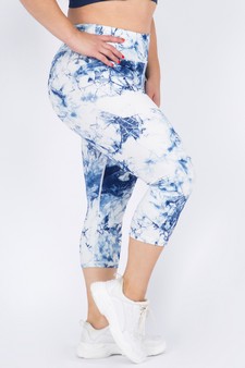 Women's Buttery Soft Tie Dye Capri Activewear Leggings (XL only) style 2