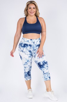 Women's Buttery Soft Tie Dye Capri Activewear Leggings (XL only) style 4