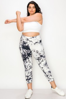 Women's Buttery Soft Tie Dye Capri Activewear Leggings style 3