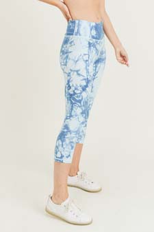 Women's Buttery Soft Tie Dye Capri Activewear Leggings style 3