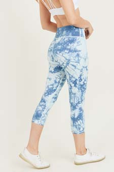 Women's Buttery Soft Tie Dye Capri Activewear Leggings style 4