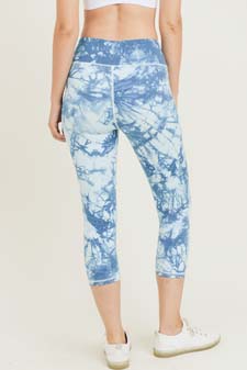 Women's Buttery Soft Tie Dye Capri Activewear Leggings style 5