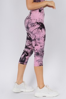 Women's Buttery Soft Tie Dye Capri Activewear Leggings style 2