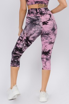 Women's Buttery Soft Tie Dye Capri Activewear Leggings style 3