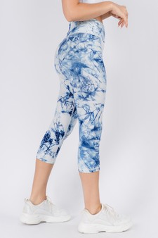 Women's Buttery Soft Tie Dye Capri Activewear Leggings style 2