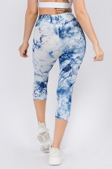 Women's Buttery Soft Tie Dye Capri Activewear Leggings style 3