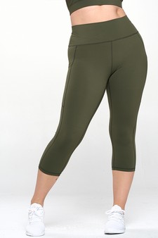 Women's Buttery Soft Activewear Capri Leggings with Pockets style 3