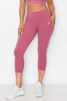 Women's Buttery Soft Activewear Capri Leggings with Pockets (Large only) style 2