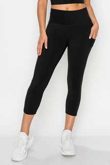 Women's Buttery Soft Activewear Capri Leggings with Pockets (Small only) style 2