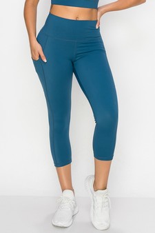 Women's Buttery Soft Activewear Capri Leggings with Pockets (Small only) style 2