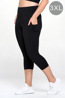 Women's Buttery Soft Activewear Capri Leggings with Pockets (XXXL only)