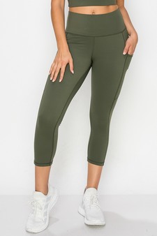 Women's Buttery Soft Activewear Capri Leggings with Pockets style 2