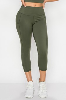 Women's Buttery Soft Activewear Capri Leggings with Pockets style 4