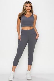 Women's Buttery Soft Activewear Capri Leggings with Pockets style 5