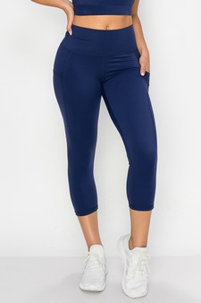 Women's Buttery Soft Activewear Capri Leggings with Pockets style 2