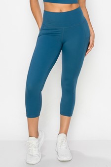 Women's Buttery Soft Activewear Capri Leggings with Pockets style 2