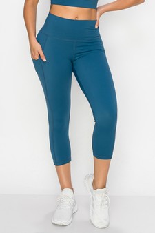 Women's Buttery Soft Activewear Capri Leggings with Pockets style 4