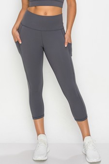 Women's Buttery Soft Activewear Capri Leggings with Pockets (Medium only) style 2