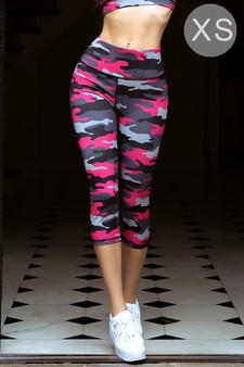 Women's Pink Camouflage Capri Activewear Legging (XS only)