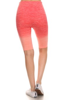 Women's Dip Dye Ombre Activewear Biker Shorts w/High Waist Band (Large only) style 3