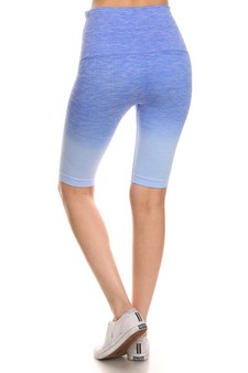 Women's Dip Dye Ombre Activewear Biker Shorts w/High Waist Band (Large only) style 3