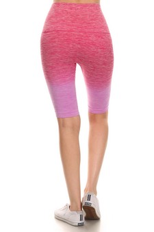 Women's Dip Dye Ombre Activewear Biker Shorts w/High Waist Band (Medium only) style 3