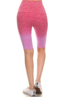 Women's Dip Dye Ombre Activewear Biker Shorts w/High Waist Band (Small only) style 3