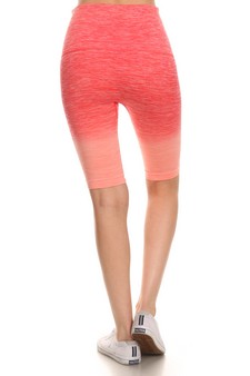 Women's Dip Dye Ombre Activewear Biker Shorts w/High Waist Band style 3