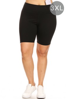 Women’s High Rise Matte Activewear Biker Shorts w/ Hidden Waistband Pocket (XXXL only)