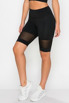 Women’s Mesh Detail Activewear Biker Shorts style 2