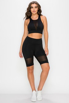 Women’s Mesh Detail Activewear Biker Shorts style 4