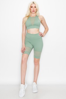 Women’s Mesh Detail Activewear Biker Shorts style 4