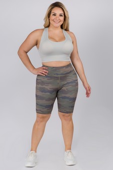 Women's Active Cute in Camo High Rise Biker Shorts - PLUS SIZE style 4