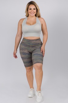 Women's Active Cute in Camo High Rise Biker Shorts - PLUS SIZE style 5