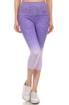 Dip Dye Ombre Athletic Capri Leggings w/High Waist Band (Small only) style 2