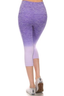 Dip Dye Ombre Athletic Capri Leggings w/High Waist Band (Small only) style 3