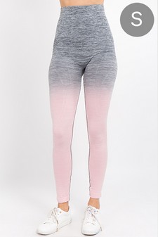 Women's Heather Knit Ombre Activewear Leggings w/High Waist Band (Small only)