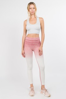 Women's Heather Knit Ombre Activewear Leggings w/High Waist Band style 5