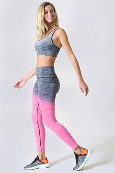 Women's Gradient Compression Ombre Activewear Leggings style 4
