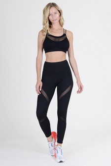 Women's Mesh-Panel Activewear Leggings with Zipper Pocket style 4