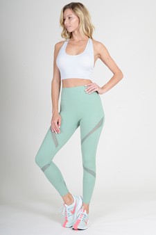 Women's Mesh-Panel Activewear Leggings with Zipper Pocket style 2