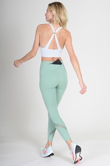 Women's Mesh-Panel Activewear Leggings with Zipper Pocket style 5